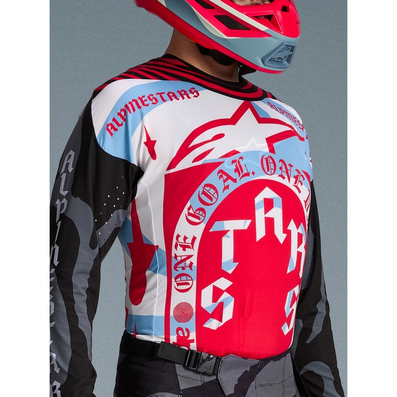 Maillot de motocross Alpinestars Techstar édition limitée Beast Coast, gris-noir-orange