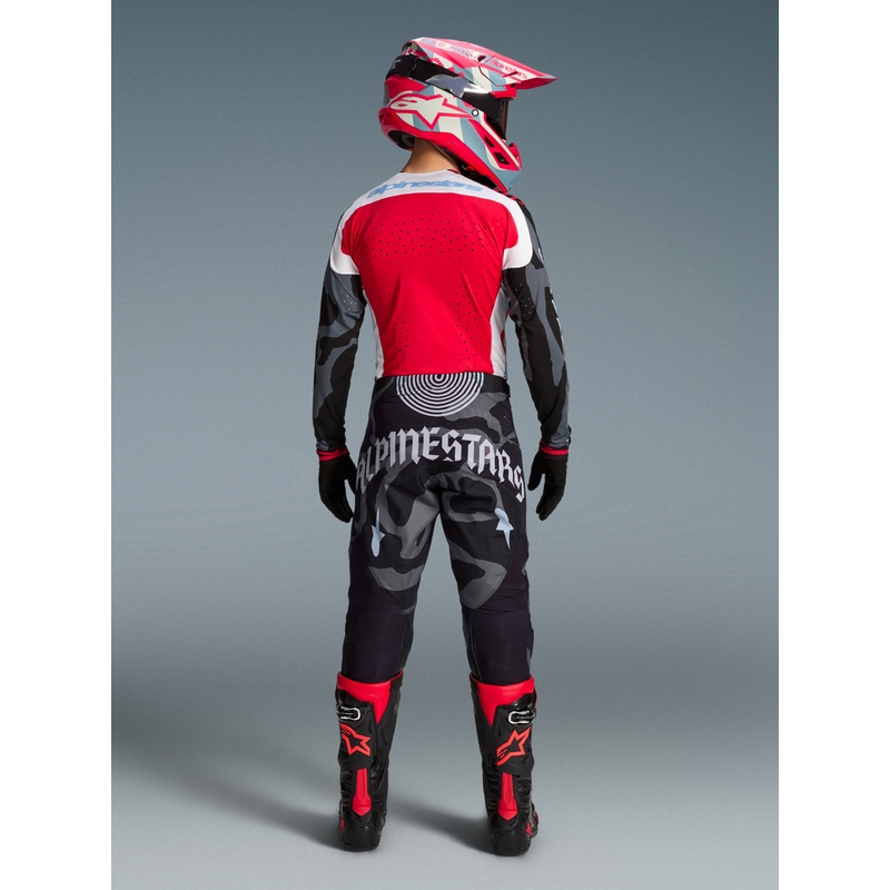 Maillot de motocross Alpinestars Techstar édition limitée Beast Coast, gris-noir-orange