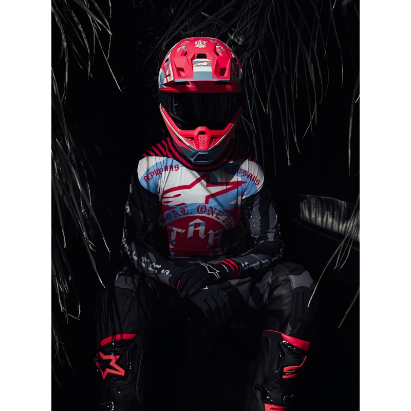 Maillot de motocross Alpinestars Techstar édition limitée Beast Coast, gris-noir-orange