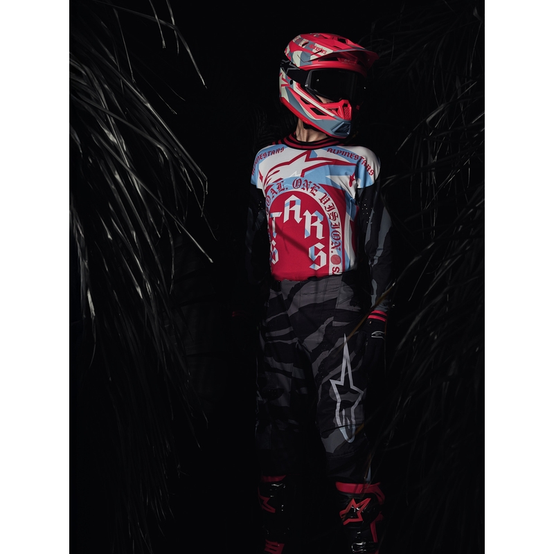 Maillot de motocross Alpinestars Techstar édition limitée Beast Coast, gris-noir-orange