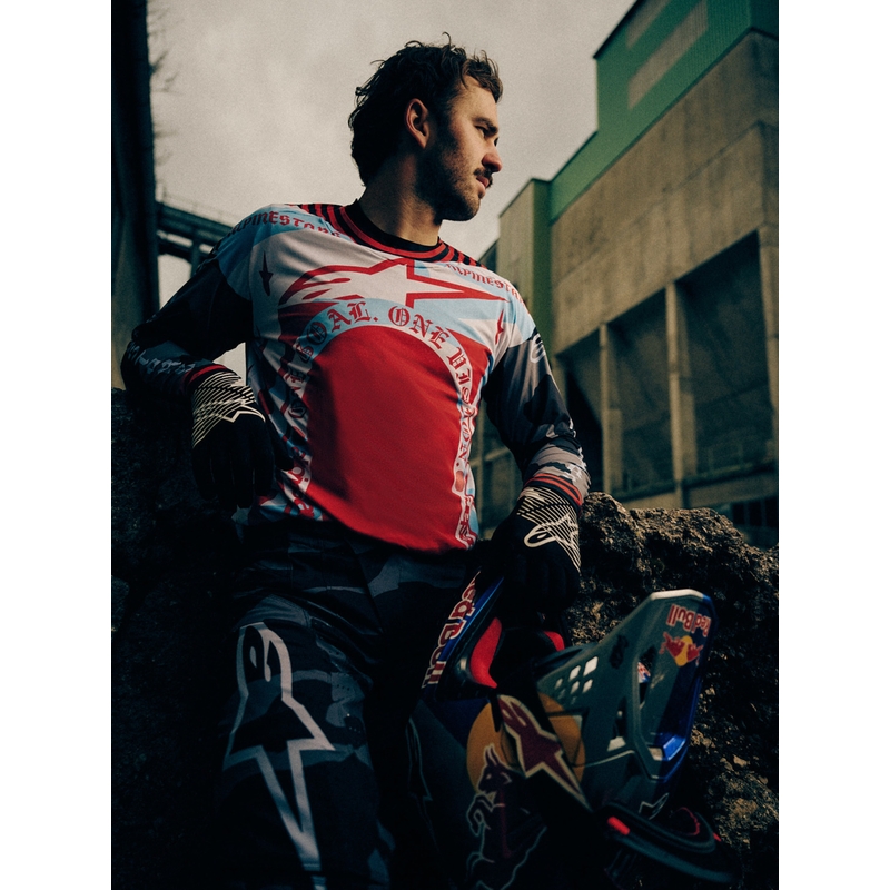 Maillot de motocross Alpinestars Techstar édition limitée Beast Coast, gris-noir-orange