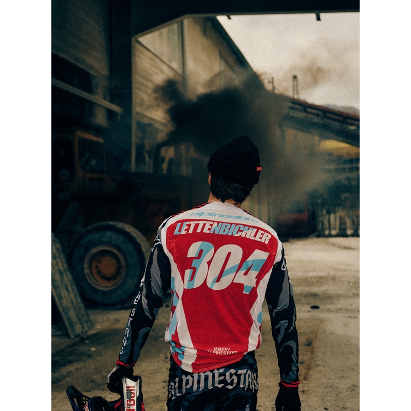 Maillot de motocross Alpinestars Techstar édition limitée Beast Coast, gris-noir-orange