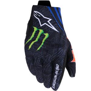 Gants de moto Alpinestars Reef V2 FQ20, collection noir-rouge fluo-bleu-vert
