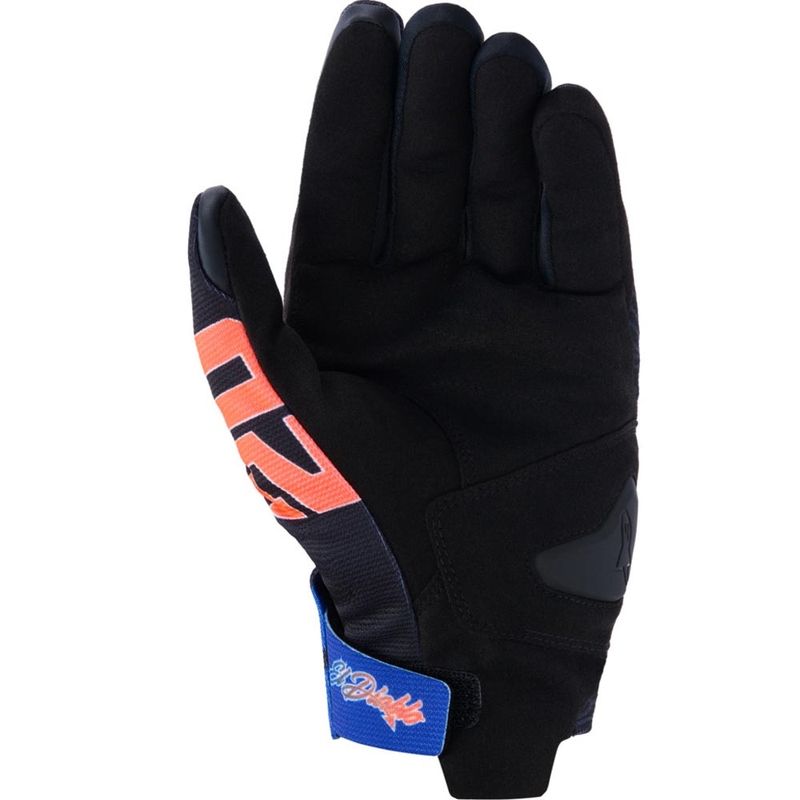 Gants de moto Alpinestars Reef V2 FQ20, collection noir-rouge fluo-bleu-vert
