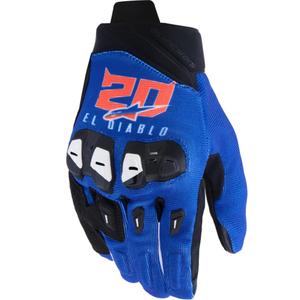 Gants de moto Alpinestars SP X 1 FQ20, collection bleu-noir-rouge fluo