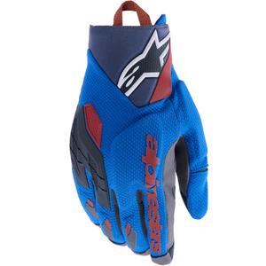 Gants de moto Alpinestars Durack bleu-gris foncé-orange
