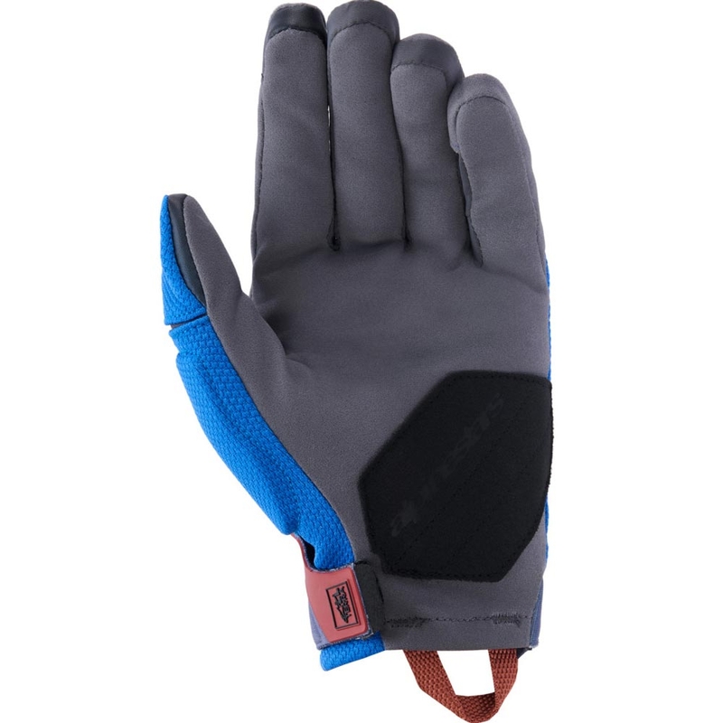 Gants de moto Alpinestars Durack bleu-gris foncé-orange