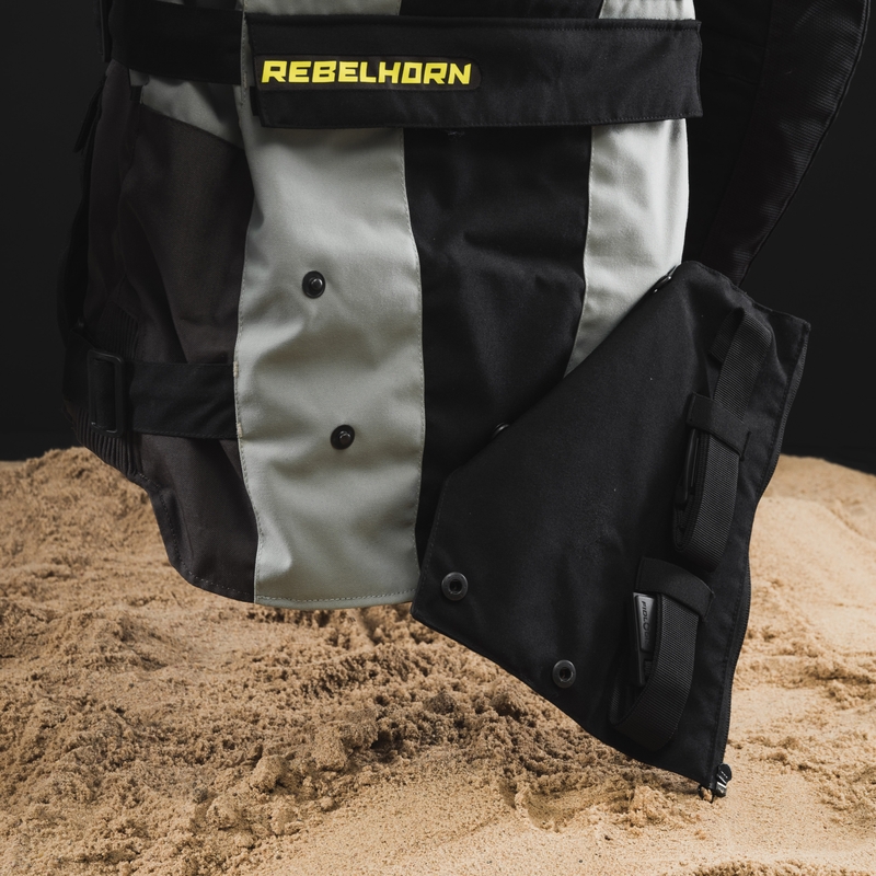Veste de moto Rebelhorn Patrol gris-noir-jaune fluo