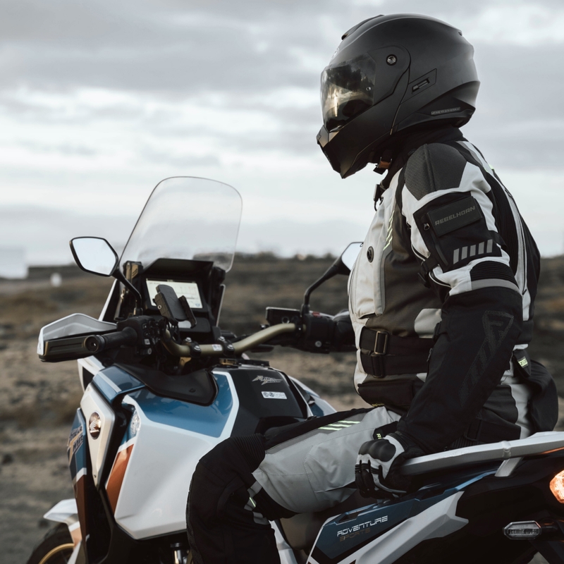 Veste de moto Rebelhorn Patrol gris-noir-jaune fluo