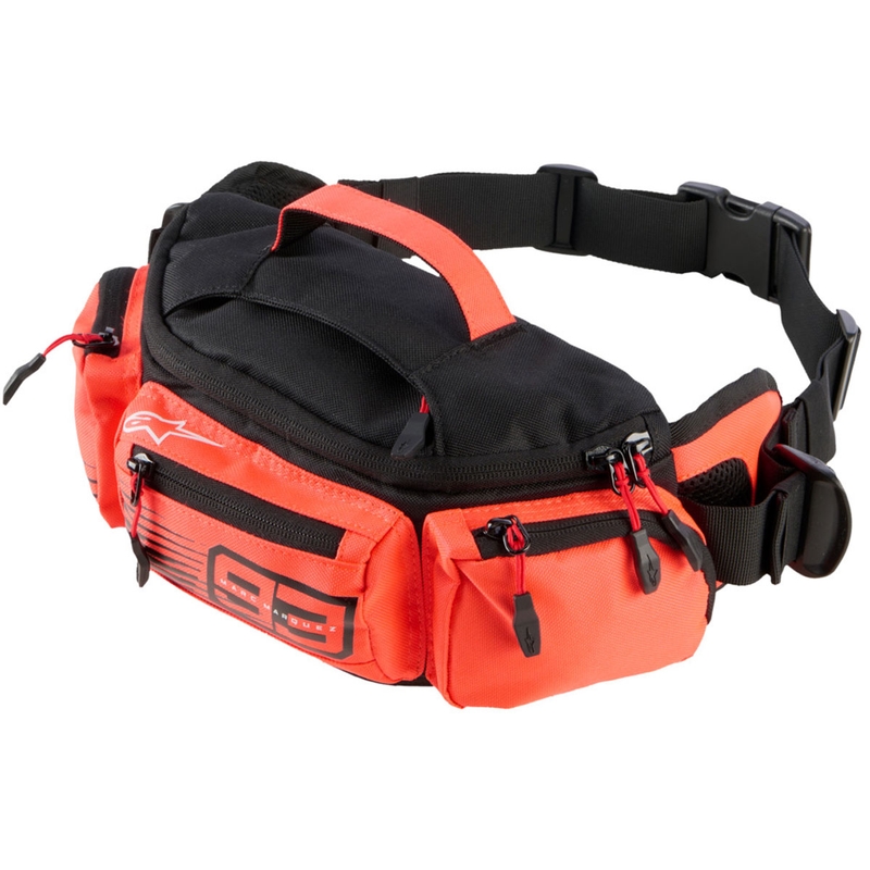Collection de sacs banane ALPINESTARS MM93 noir et rouge fluo 2,5 L