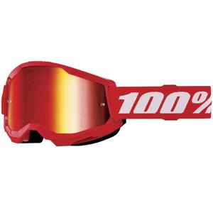 Masques motocross enfants 100% STRATA 2 rouge plexi rouge