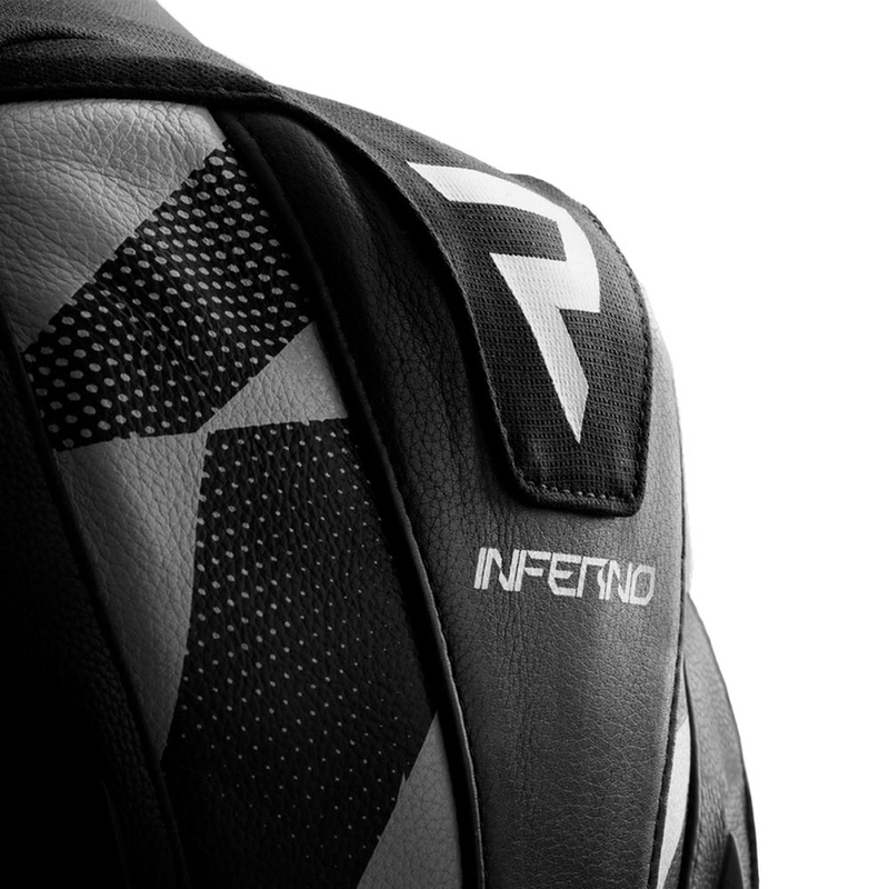 Blouson de moto en cuir Rebelhorn Inferno noir et blanc