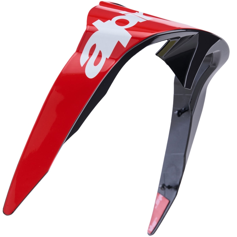 Spoiler aérodynamique pour casques moto Alpinestars Supertech R10 Arius, profil standard, rouge fluo-rouge-blanc