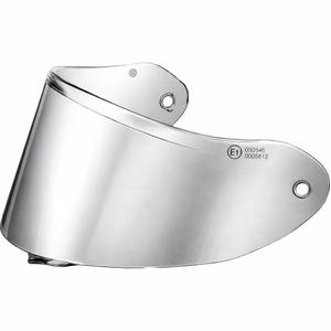 Visière pour casques de moto ZED XD1, pré-équipée pour film FogCity, finition argent miroir.