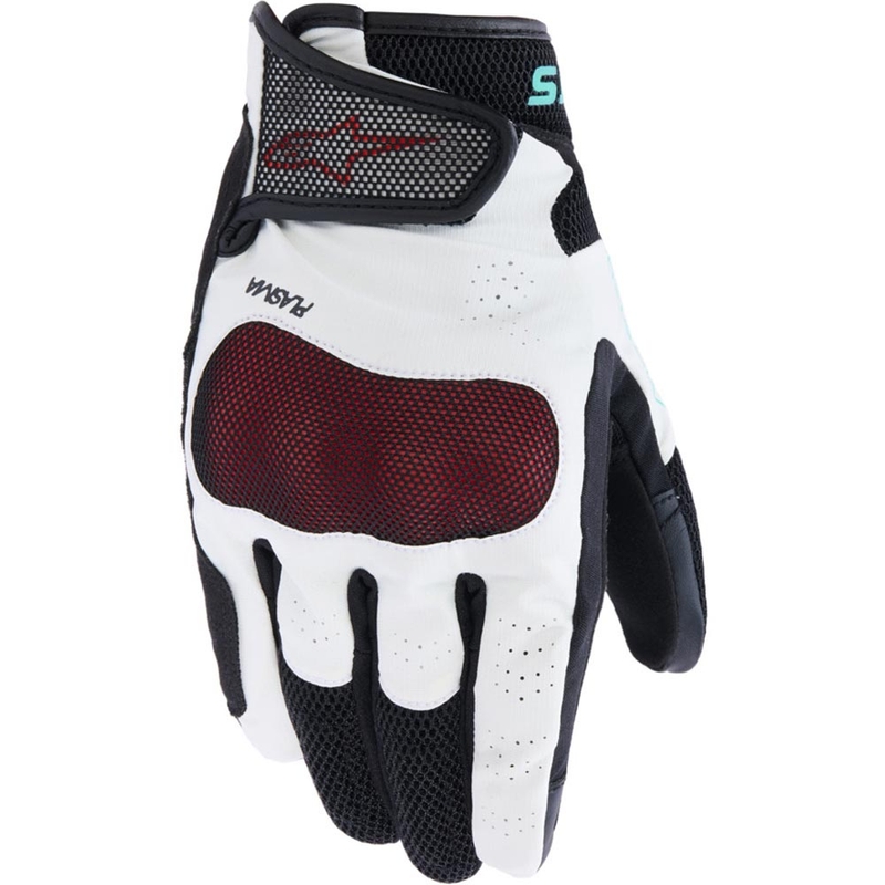 Gants de moto Alpinestars Stella Mogress Airflow pour femmes, blanc-noir-turquoise