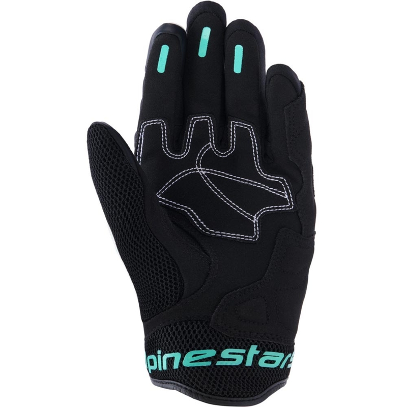 Gants de moto Alpinestars Stella Mogress Airflow pour femmes, blanc-noir-turquoise