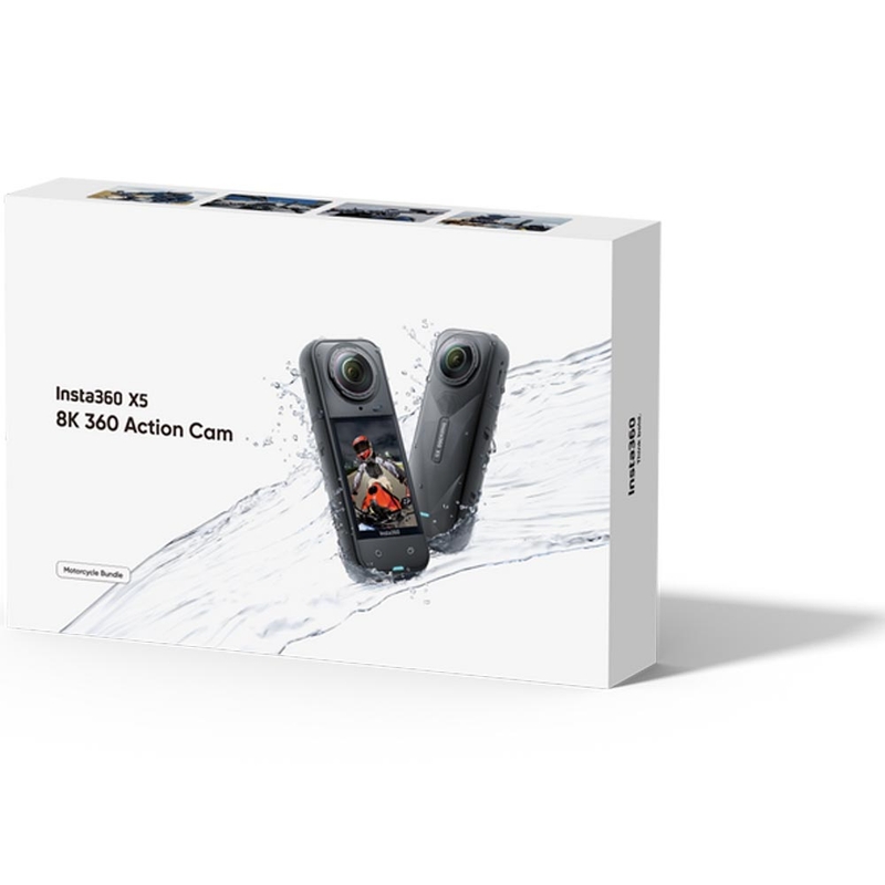 Caméra d'action Insta360 X5 pour moto (noire)