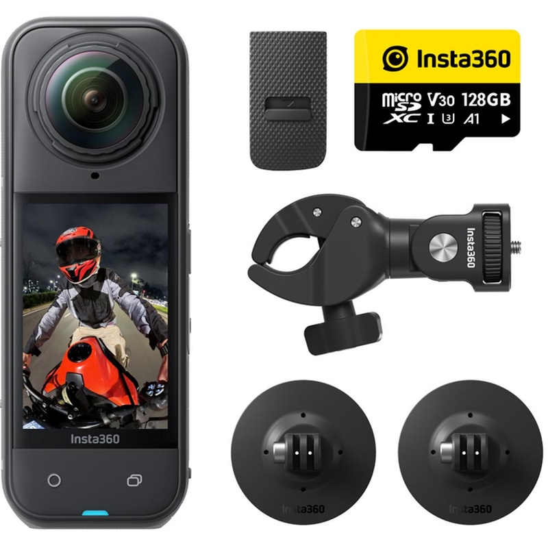 Caméra d'action Insta360 X5 pour moto (noire)
