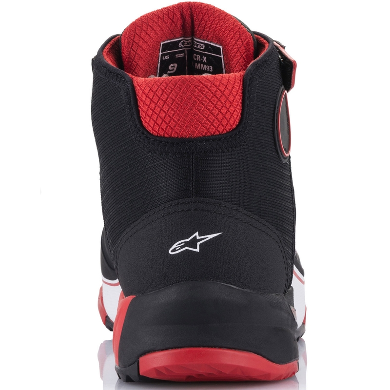 Bottes de moto Alpinestars CR-X Drystar MM93, collection noir-rouge-blanc