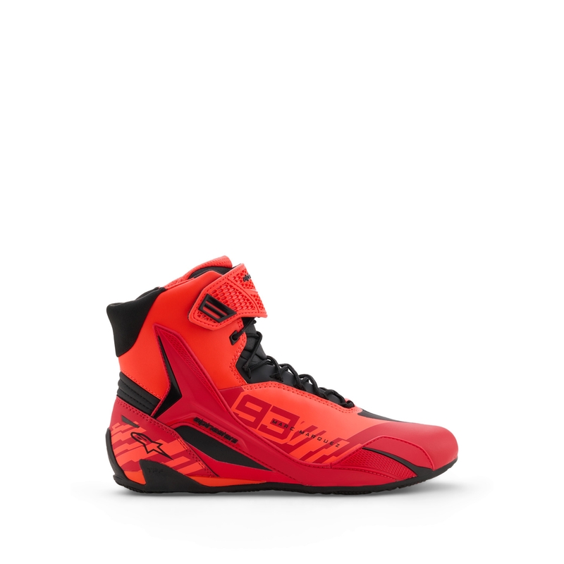 Bottes de moto Alpinestars Faster-4 MM93, collection fluo, rouge-rouge-noir