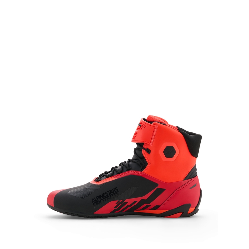 Bottes de moto Alpinestars Faster-4 MM93, collection fluo, rouge-rouge-noir