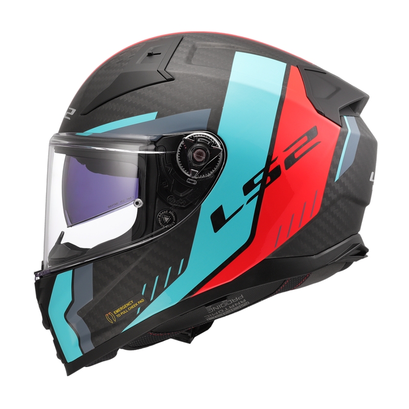 Casque intégral de moto LS2 FF811 Vector II C Grid rouge-turquoise - II. qualité