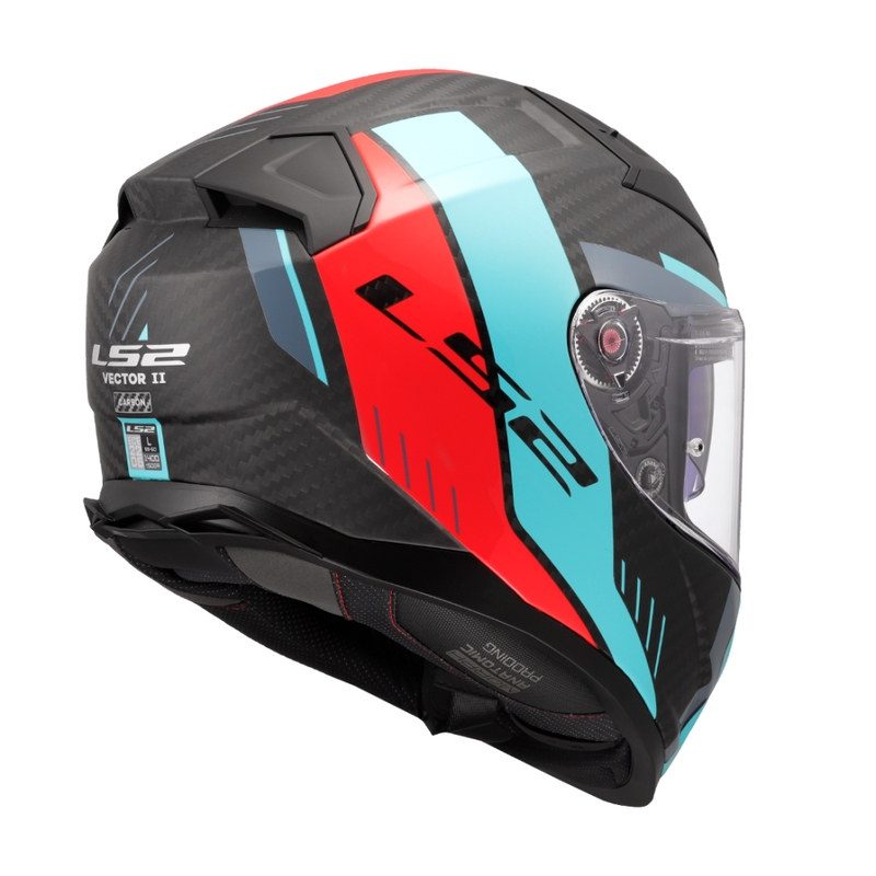 Casque intégral de moto LS2 FF811 Vector II C Grid rouge-turquoise - II. qualité