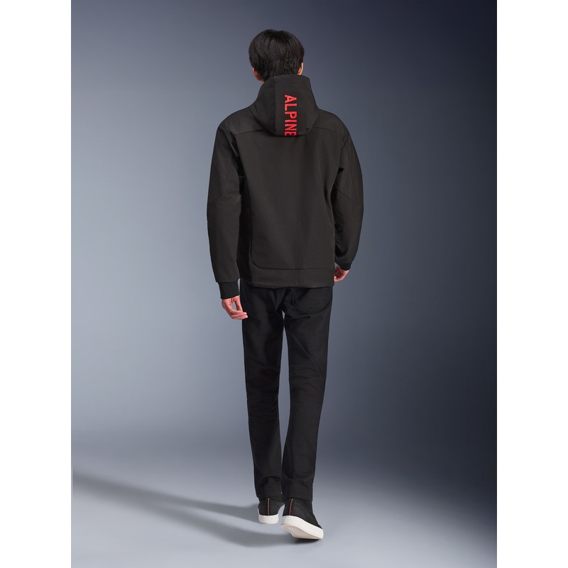 Sweat à capuche Alpinestars RADIUM TECH HOODIE pour moto, noir et rouge