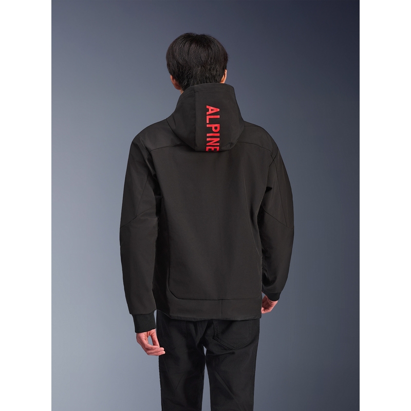 Sweat à capuche Alpinestars RADIUM TECH HOODIE pour moto, noir et rouge