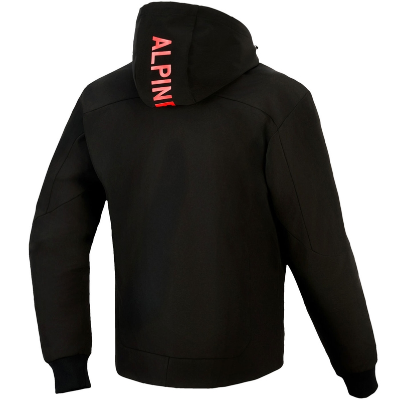 Sweat à capuche Alpinestars RADIUM TECH HOODIE pour moto, noir et rouge