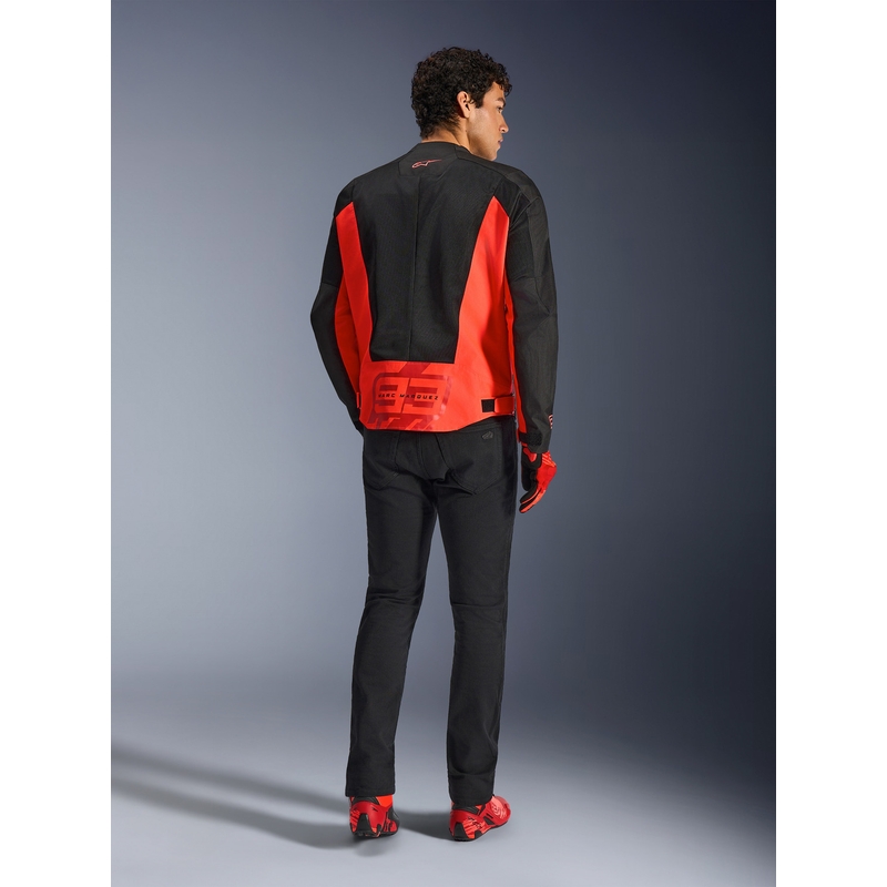 Blouson de moto Alpinestars C-1 AIR MM93, collection fluo, rouge-rouge-noir