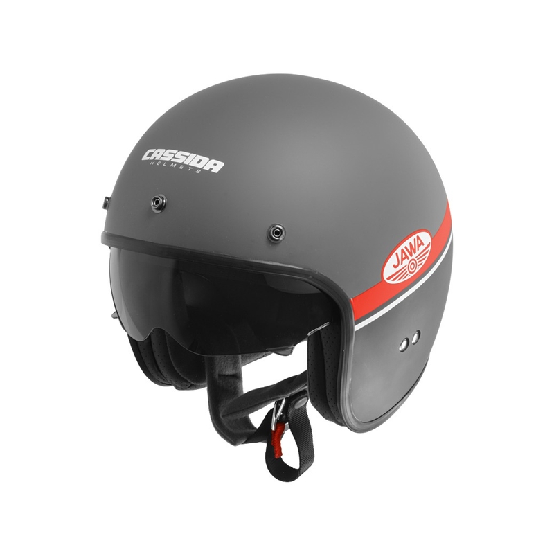 Casque de moto ouvert Cassida Oxygen Jawa OHC gris-rouge-noir-blanc - II. qualité