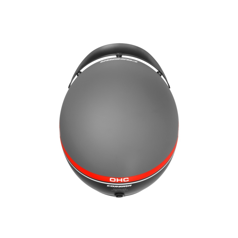 Casque de moto ouvert Cassida Oxygen Jawa OHC gris-rouge-noir-blanc - II. qualité