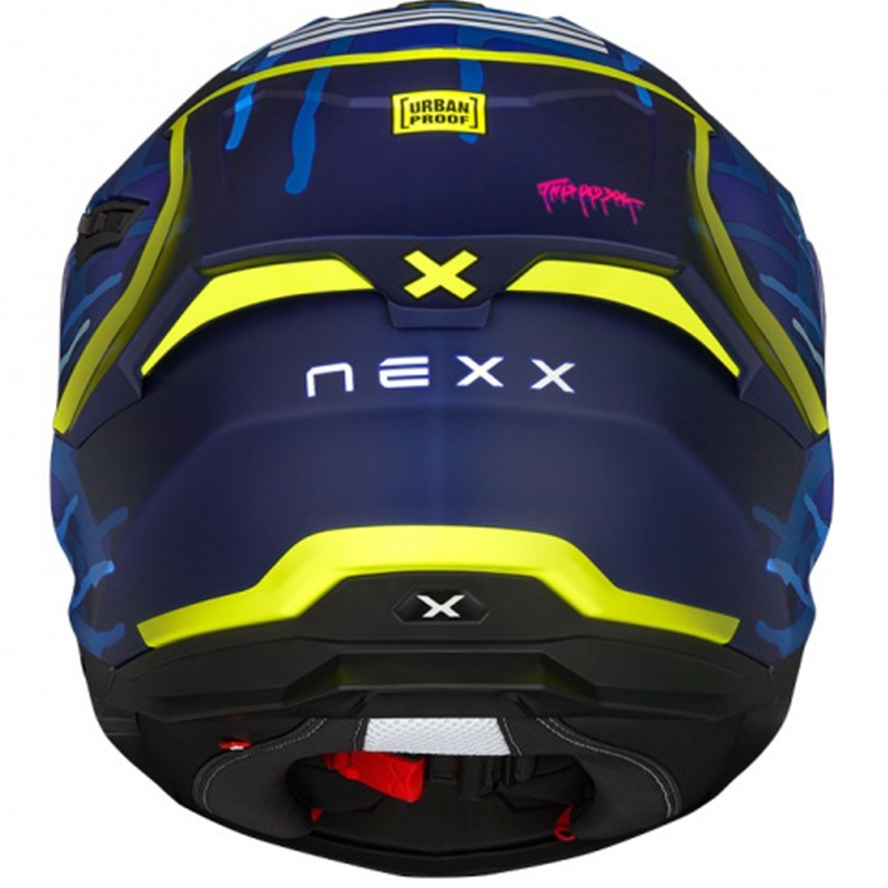 Casque intégral de moto Nexx Y.100R Urbangram bleu foncé - II. qualité