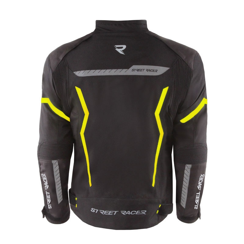 Veste de moto Street Racer Flex Air noir-jaune fluo - II. qualité