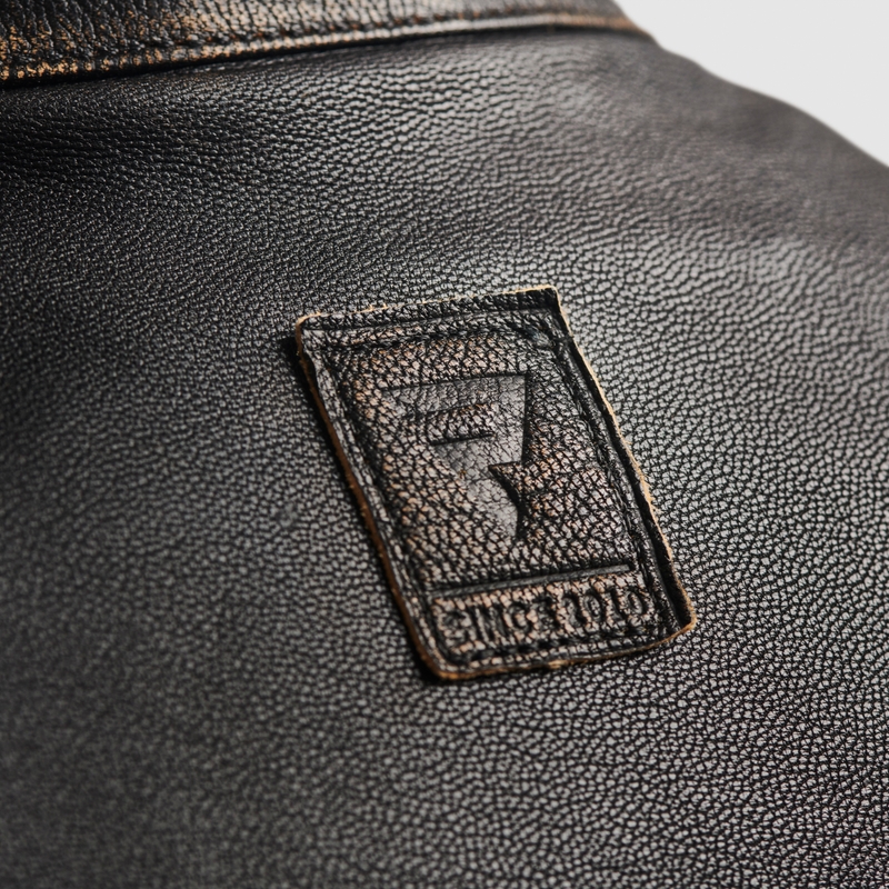 Blouson de moto en cuir marron Rebelhorn Hunter II - 2e qualité - II. qualité