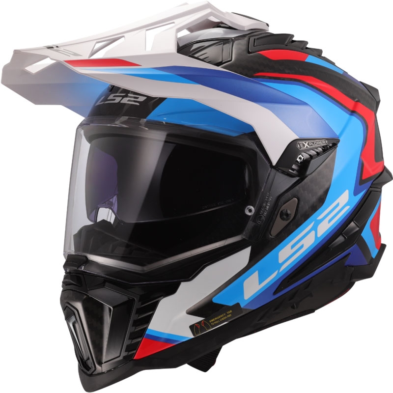 Casque de moto enduro LS2 MX701 Explorer C Frontier II blanc-bleu - 2e qualité - II. qualité