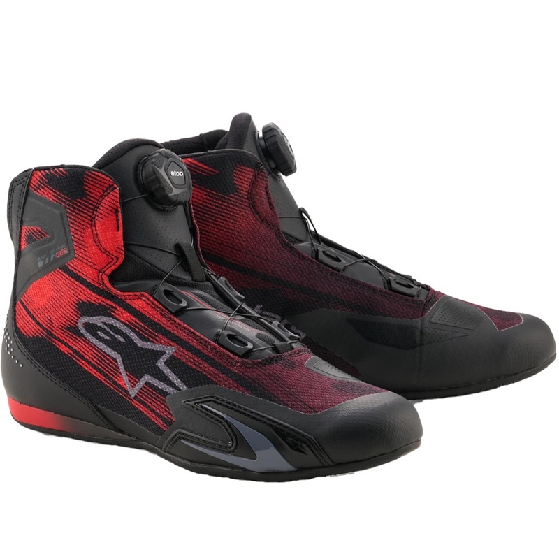 Bottes de moto Alpinestars Celer Vented noires et rouges