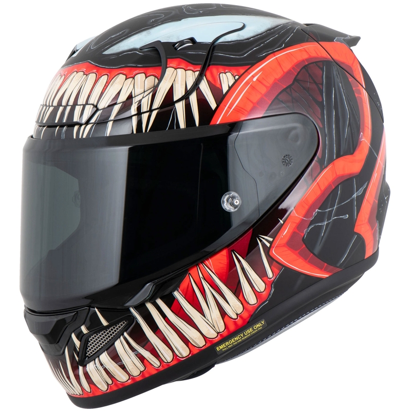 Casque intégral moto HJC RPHA 12 Venom 3 Marvel Noir-Rouge