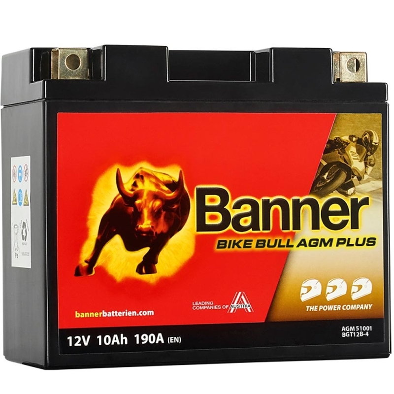 Batterie AGM Banner Bike Bull AGM PLUS AGM PLUS 510 01 / BGT12B-4 - GT12B-4
