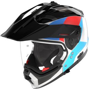 Casque de moto modulable Nolan N70-2 X Turbine 350 blanc-noir-bleu-bleu clair-rouge