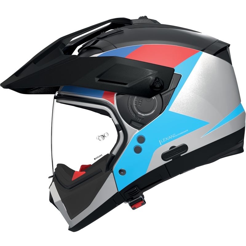 Casque de moto modulable Nolan N70-2 X Turbine 350 blanc-noir-bleu-bleu clair-rouge