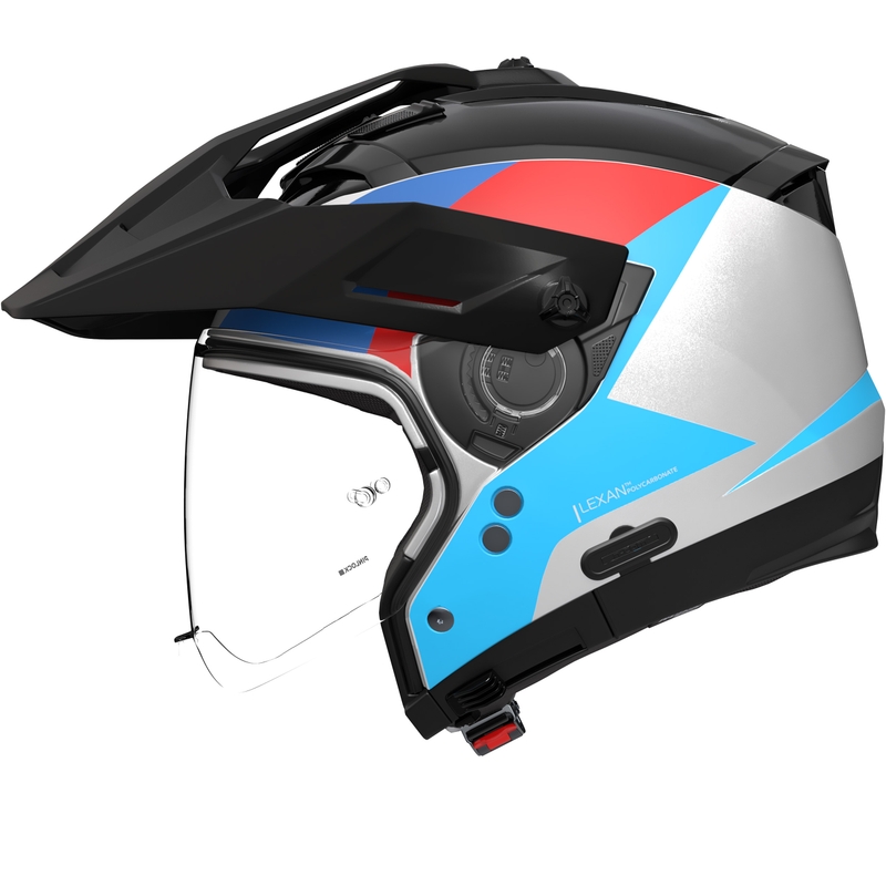 Casque de moto modulable Nolan N70-2 X Turbine 350 blanc-noir-bleu-bleu clair-rouge