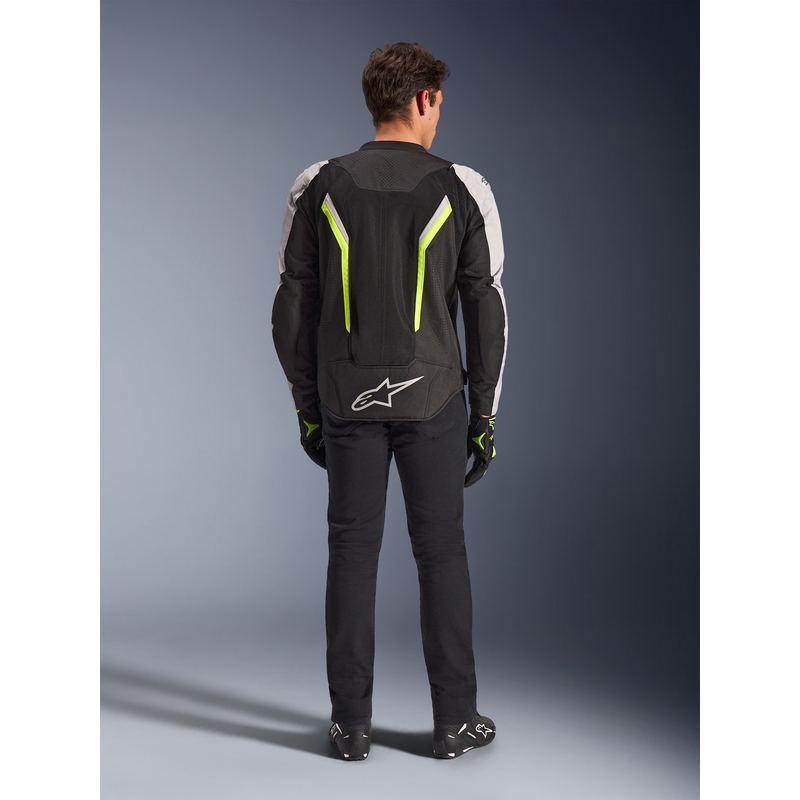 Blouson de moto Alpinestars AST V3 Air blanc-jaune fluo-noir