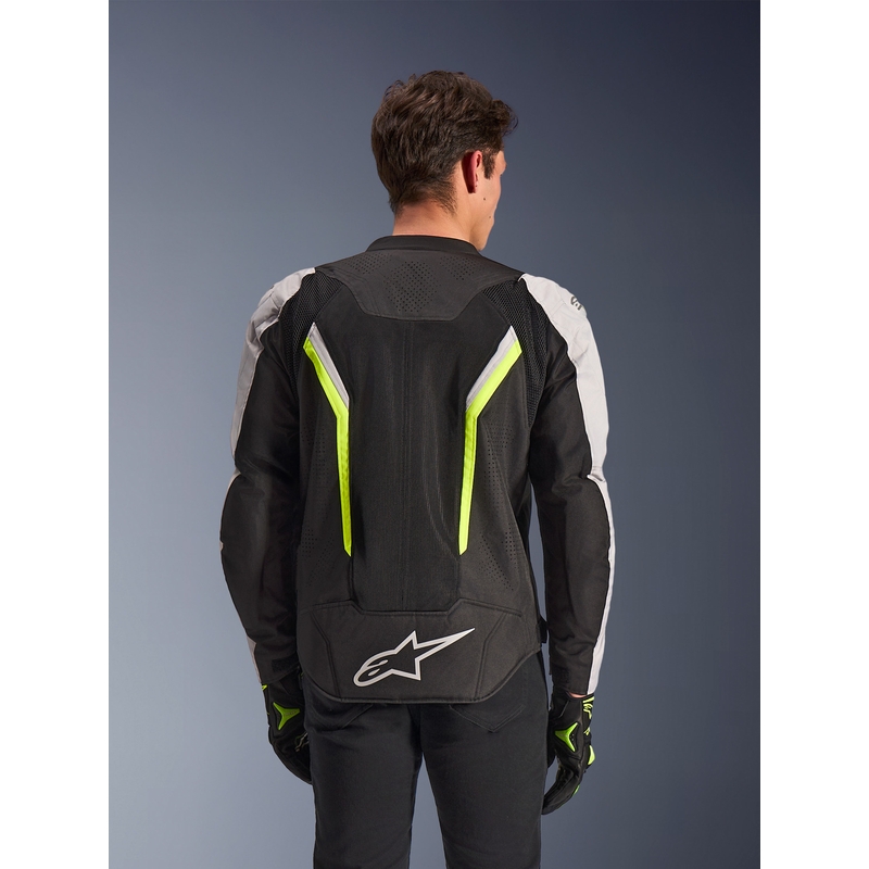 Blouson de moto Alpinestars AST V3 Air blanc-jaune fluo-noir