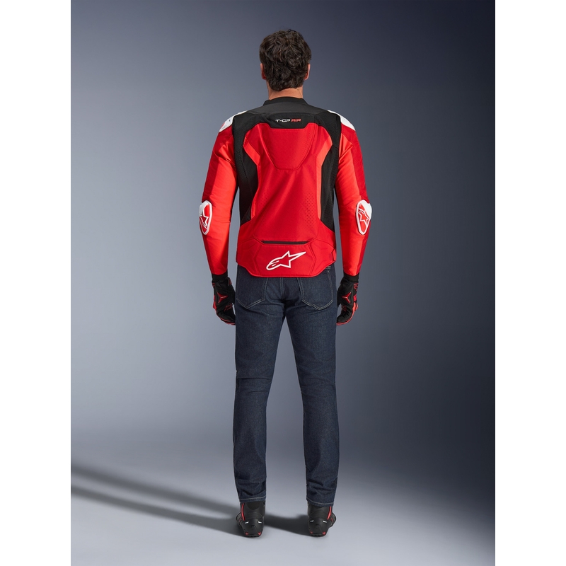 Blouson de moto Alpinestars T-GP Air rouge fluo, rouge, blanc et noir