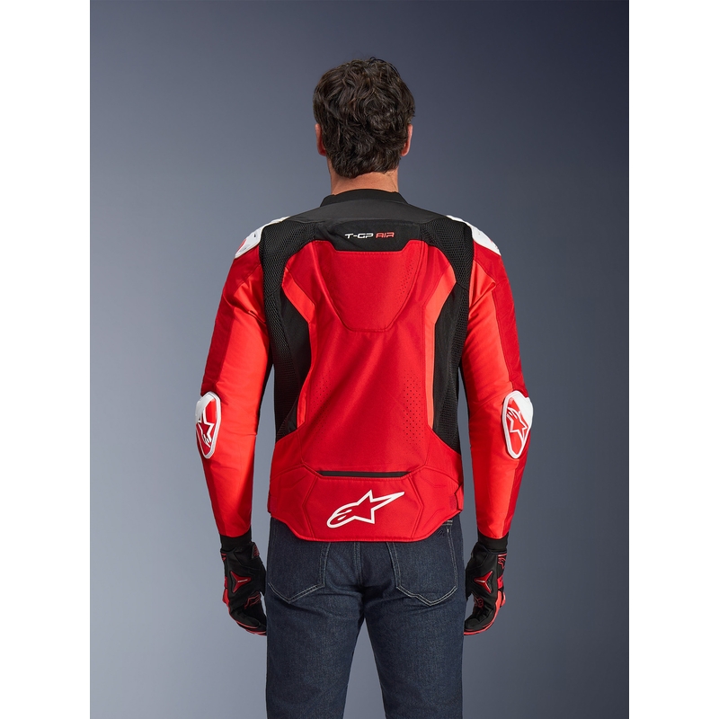 Blouson de moto Alpinestars T-GP Air rouge fluo, rouge, blanc et noir