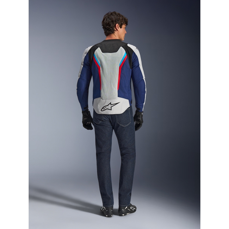 Blouson de moto Alpinestars AST V3 Air blanc-bleu-rouge-noir