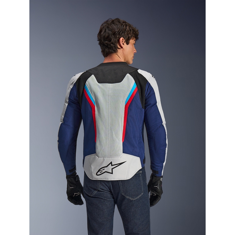 Blouson de moto Alpinestars AST V3 Air blanc-bleu-rouge-noir