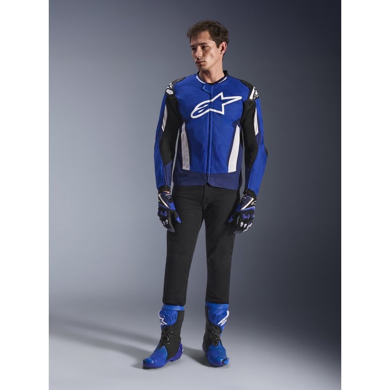 Blouson de moto Alpinestars T-GP Air bleu-blanc-noir